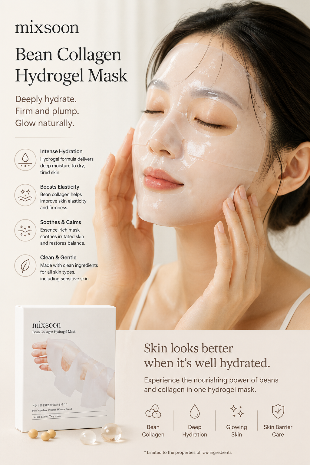 mixsoon Bean Collagen Hydrogel Mask 1pc
