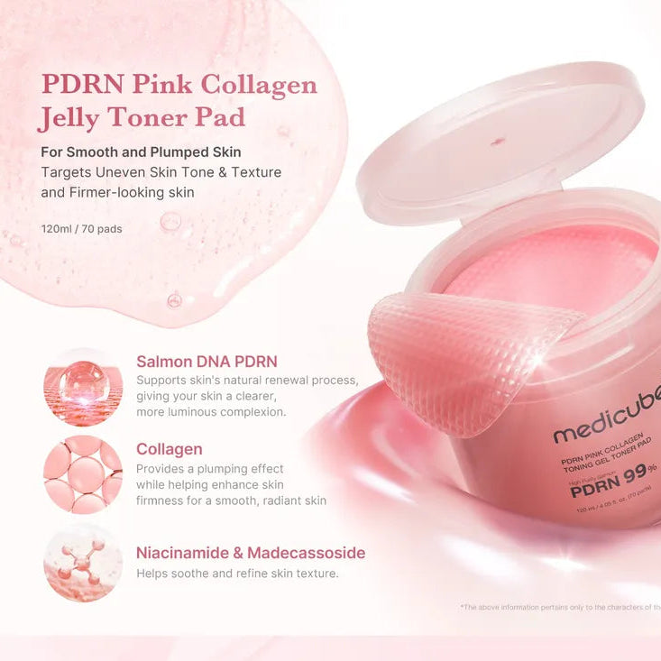 medicube - PDRN Pink Collagen Toning Gel Toner Pad 70pads